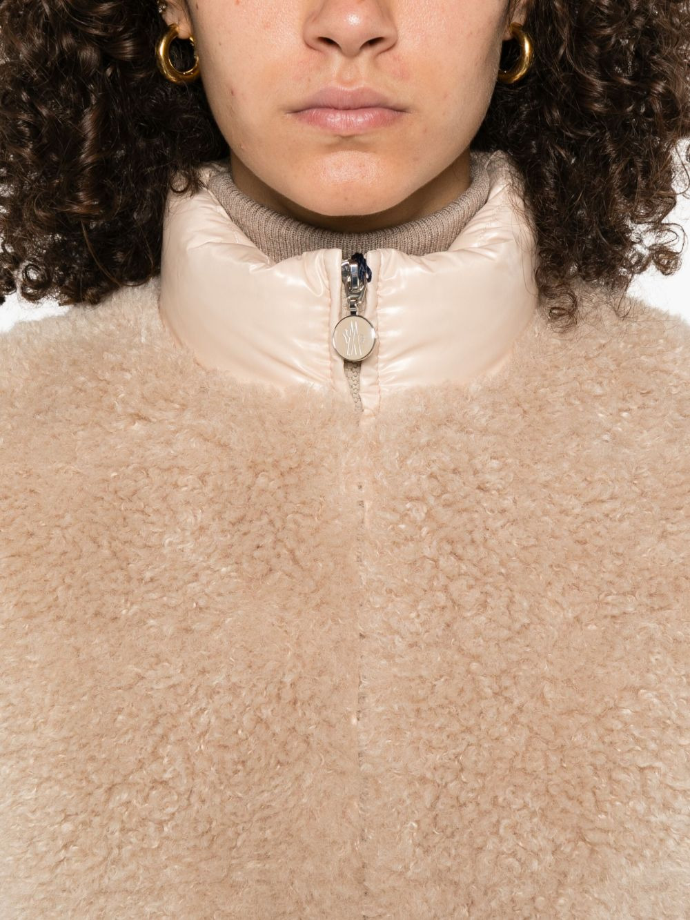 quilted shearling vest - 5