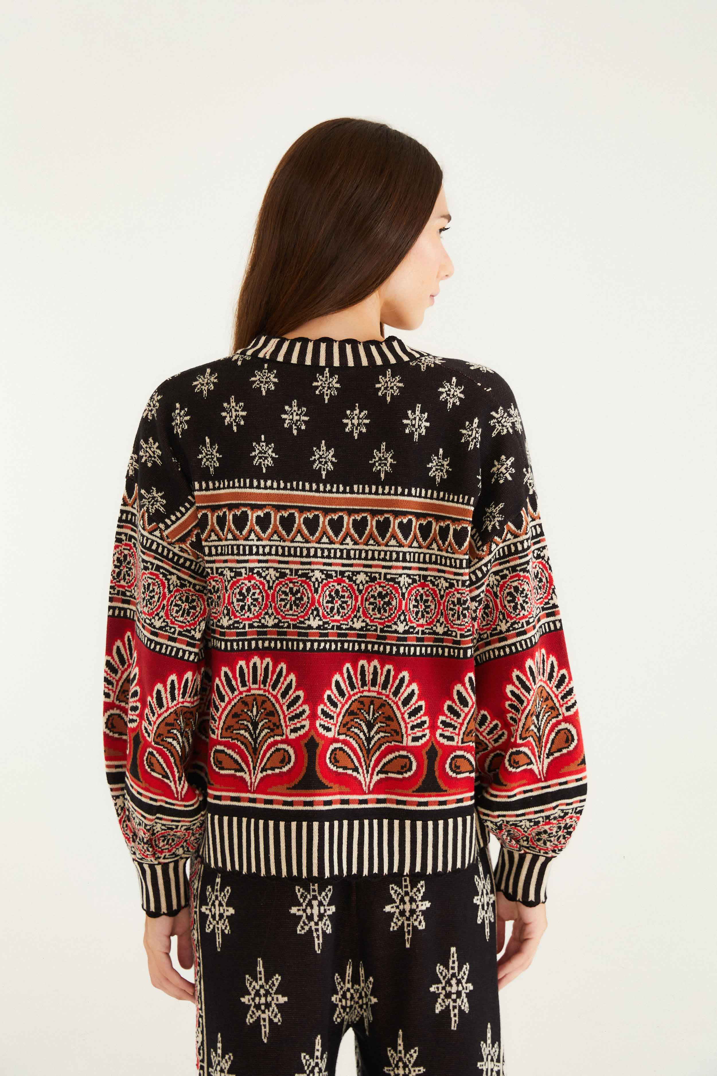Black Ainika Love Coconut Groove Knit Cardigan - 4
