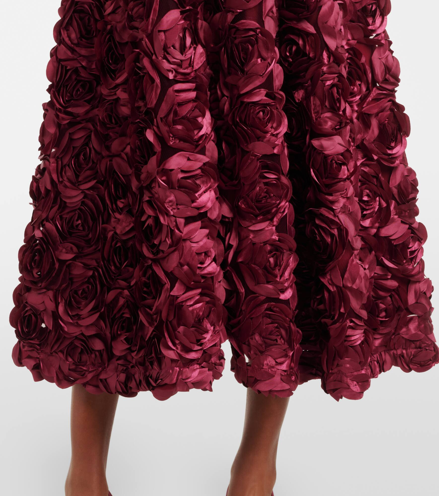 Sun floral-appliqué high-rise maxi skirt - 5
