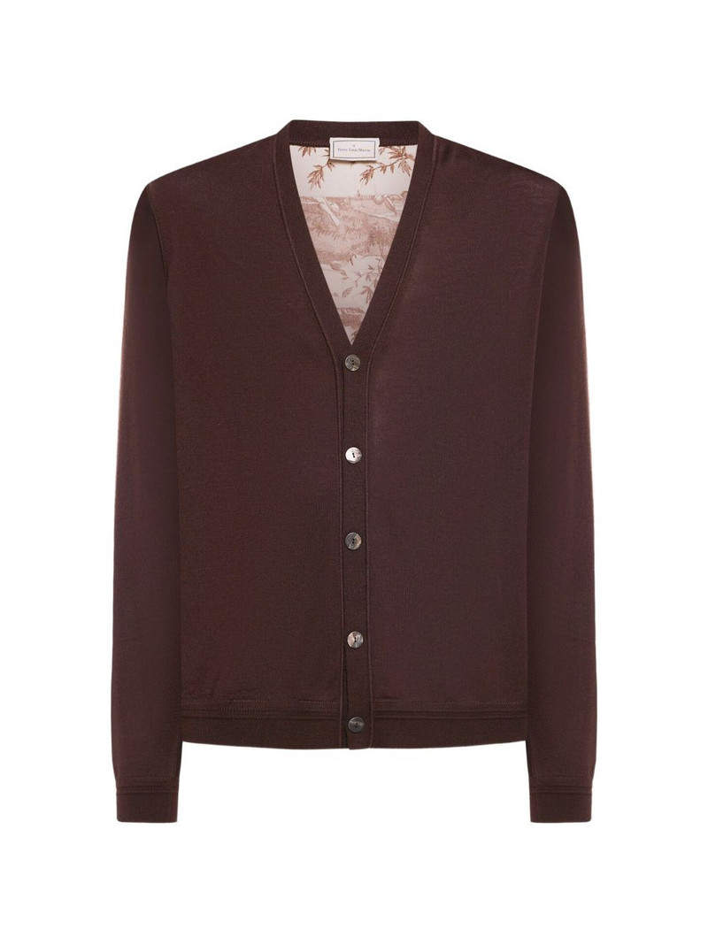 V-neck print cardigan 1