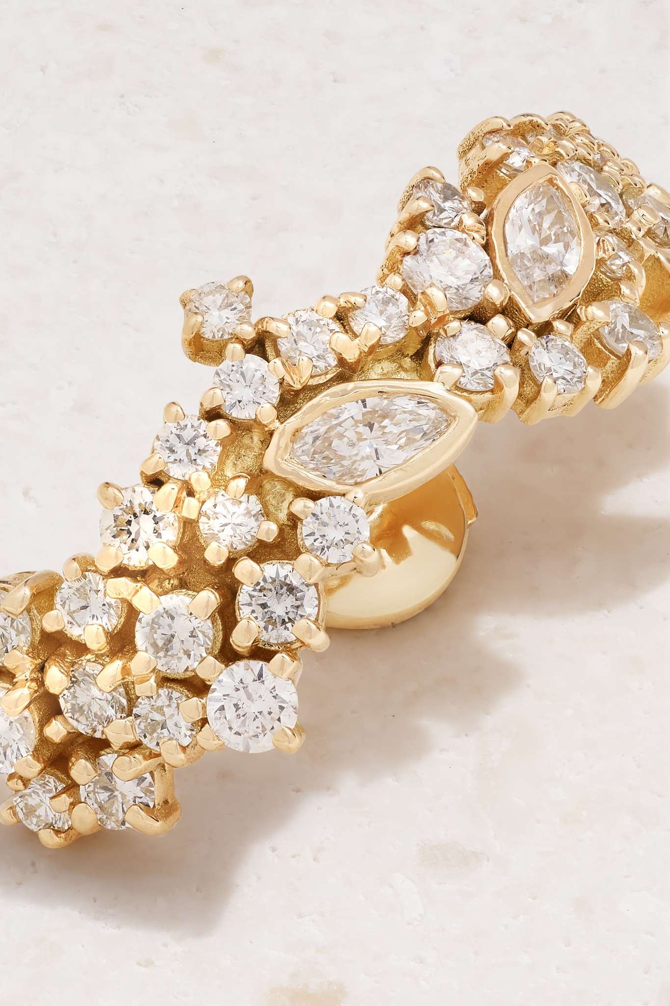 River 18-karat gold diamond earrings - 3