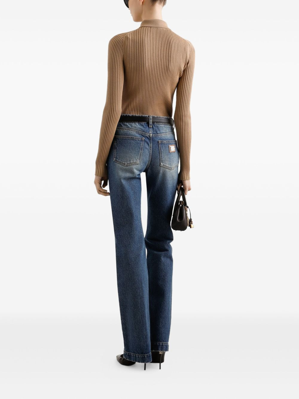 ribbed polo top - 3