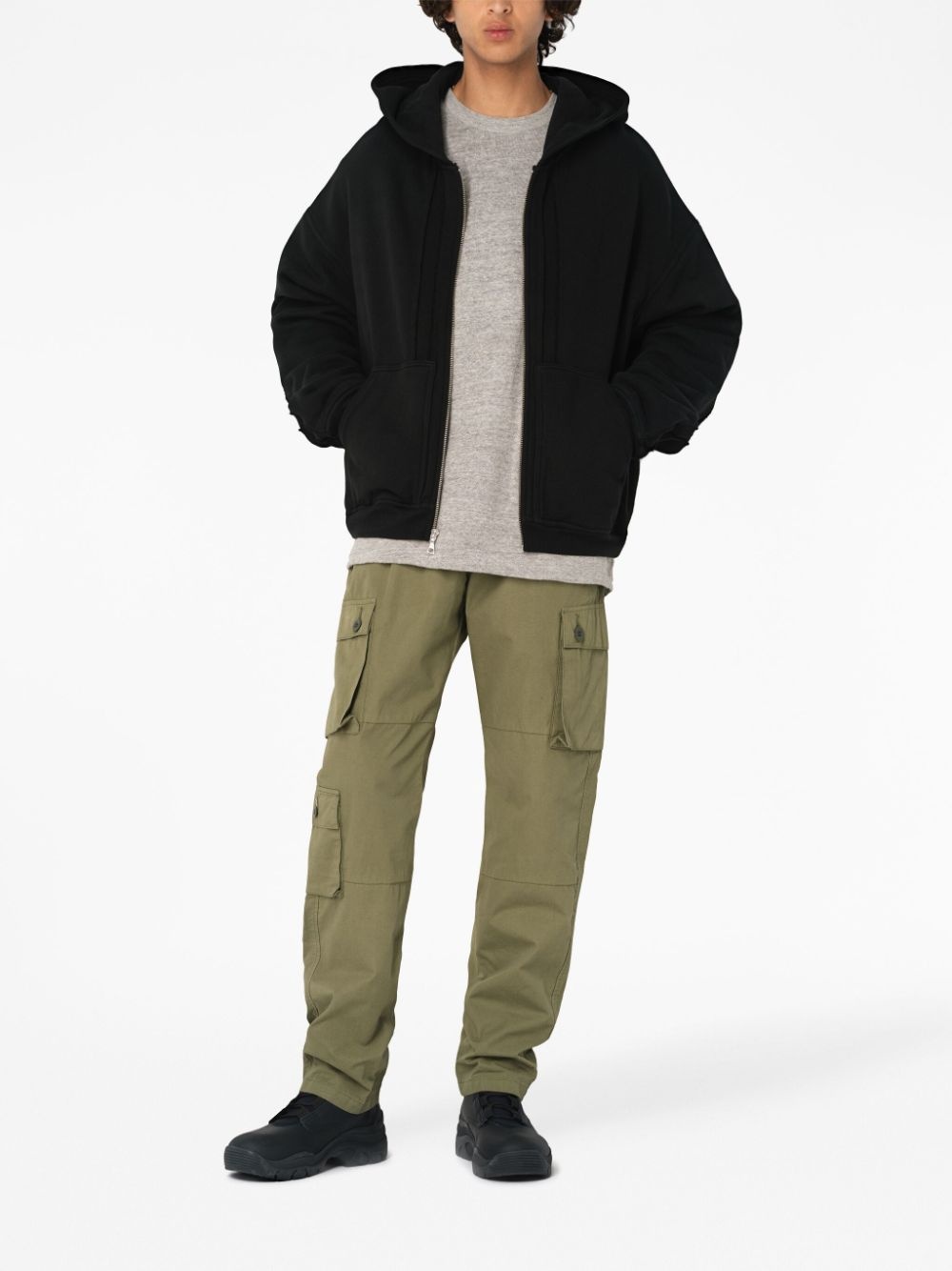 straight-leg cotton cargo pants - 2