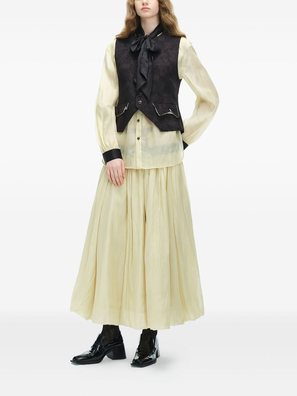 elastic-waistband gathered skirt - 2