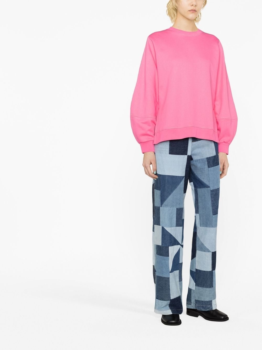 puff-sleeve organic cotton sweatshirt - 2