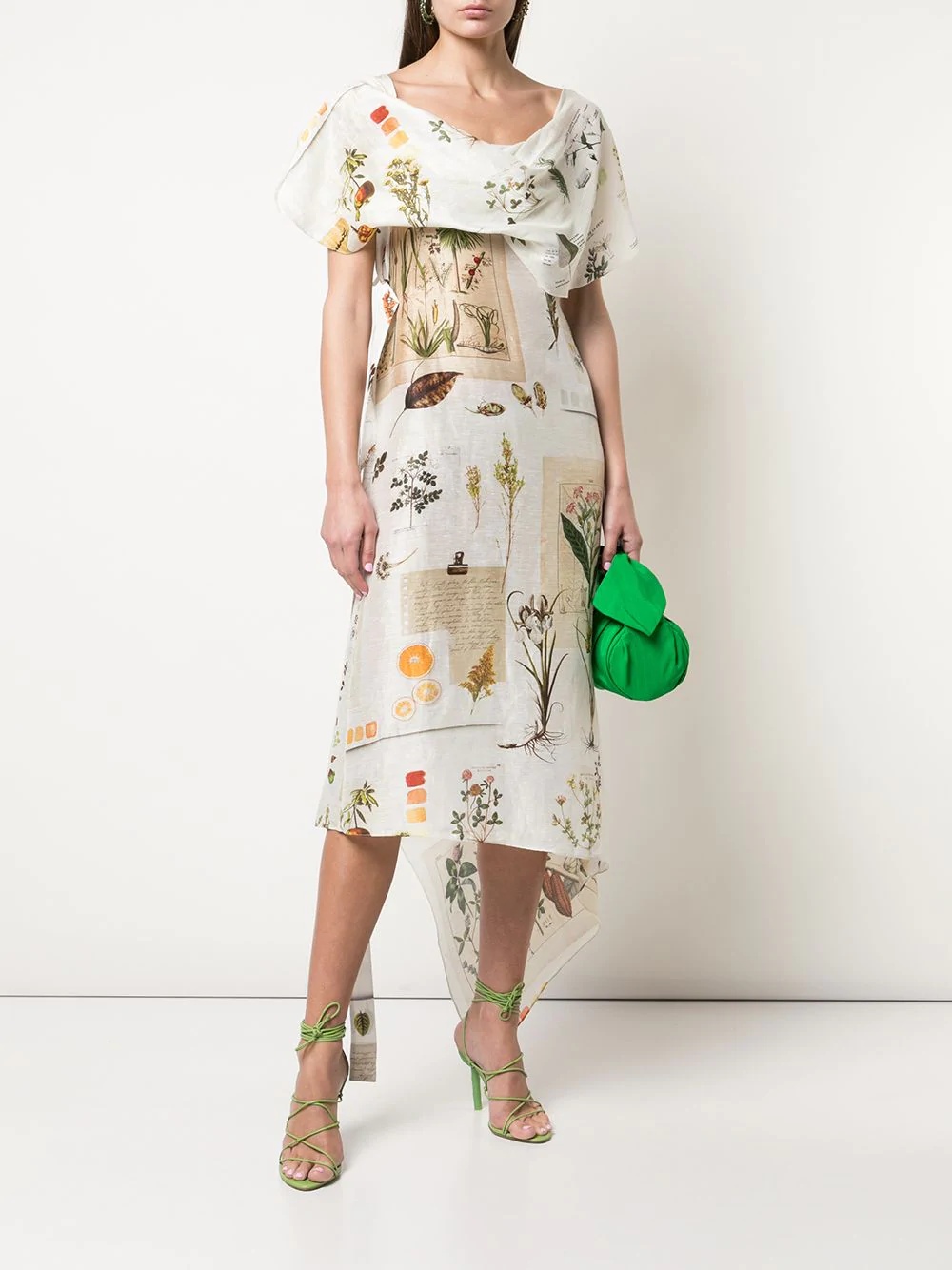 botanical journal patchwork-print dress - 2