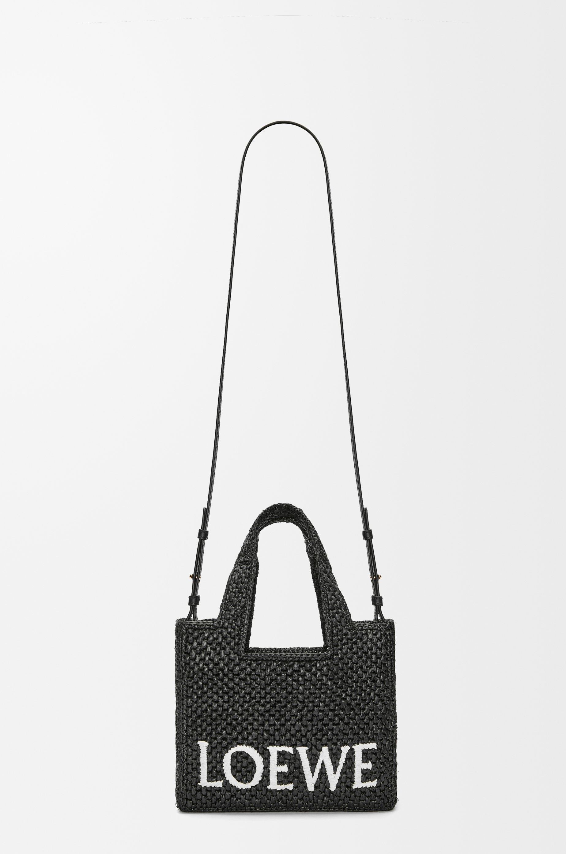 Small LOEWE Font Tote in raffia - 7