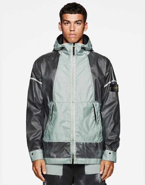 Stone Island 430T1 HAND-SPRAYED MUSSOLA GOMMATA-TC SKY BLUE  