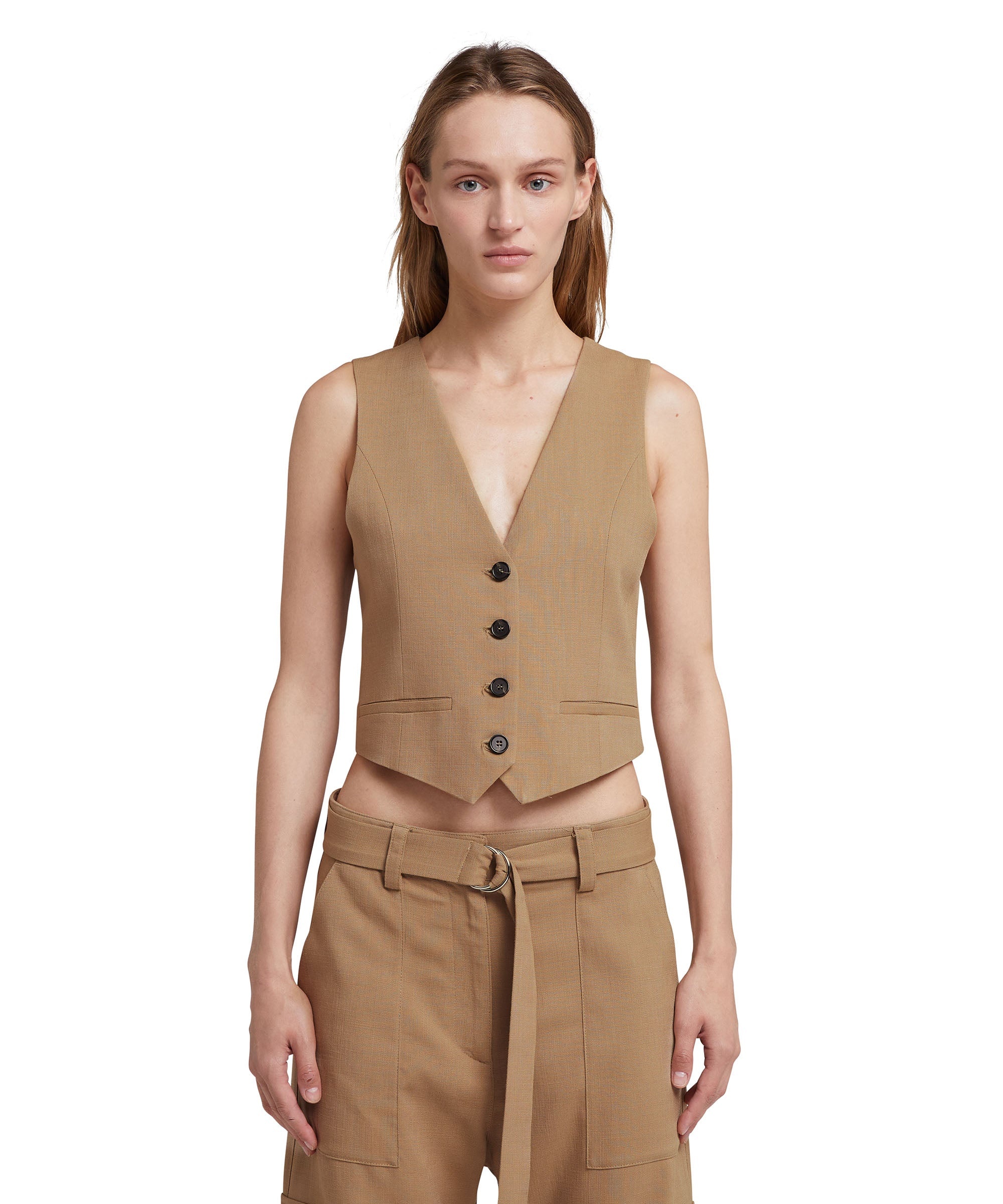 Flamed viscose canvas vest - 2