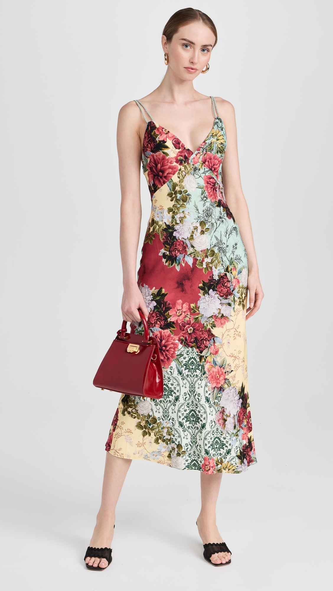 Alice + Olivia KIRO V NECK SLIP DRESS | REVERSIBLE