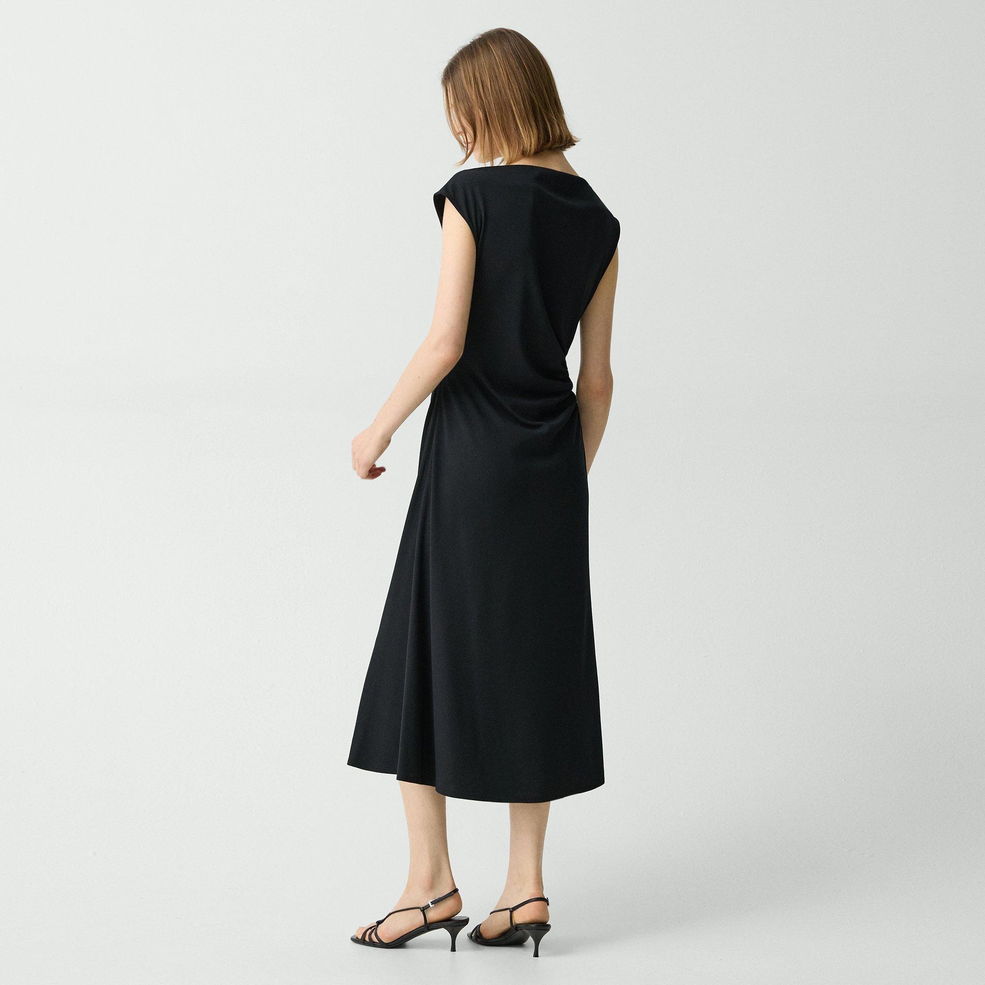 Draped Sweater Dress in Crepe Jersey - 4