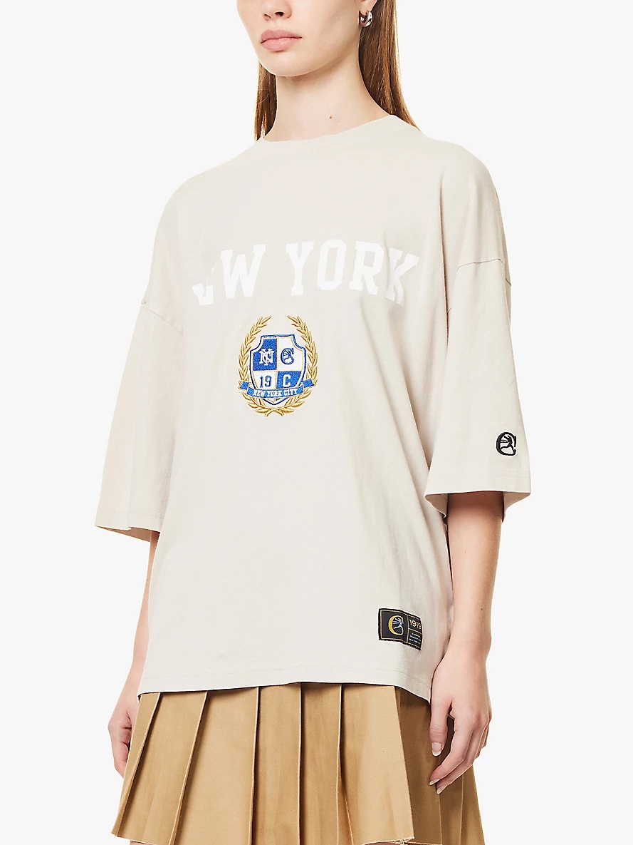 New York brand-embroidered cotton-jersey T-shirt - 3