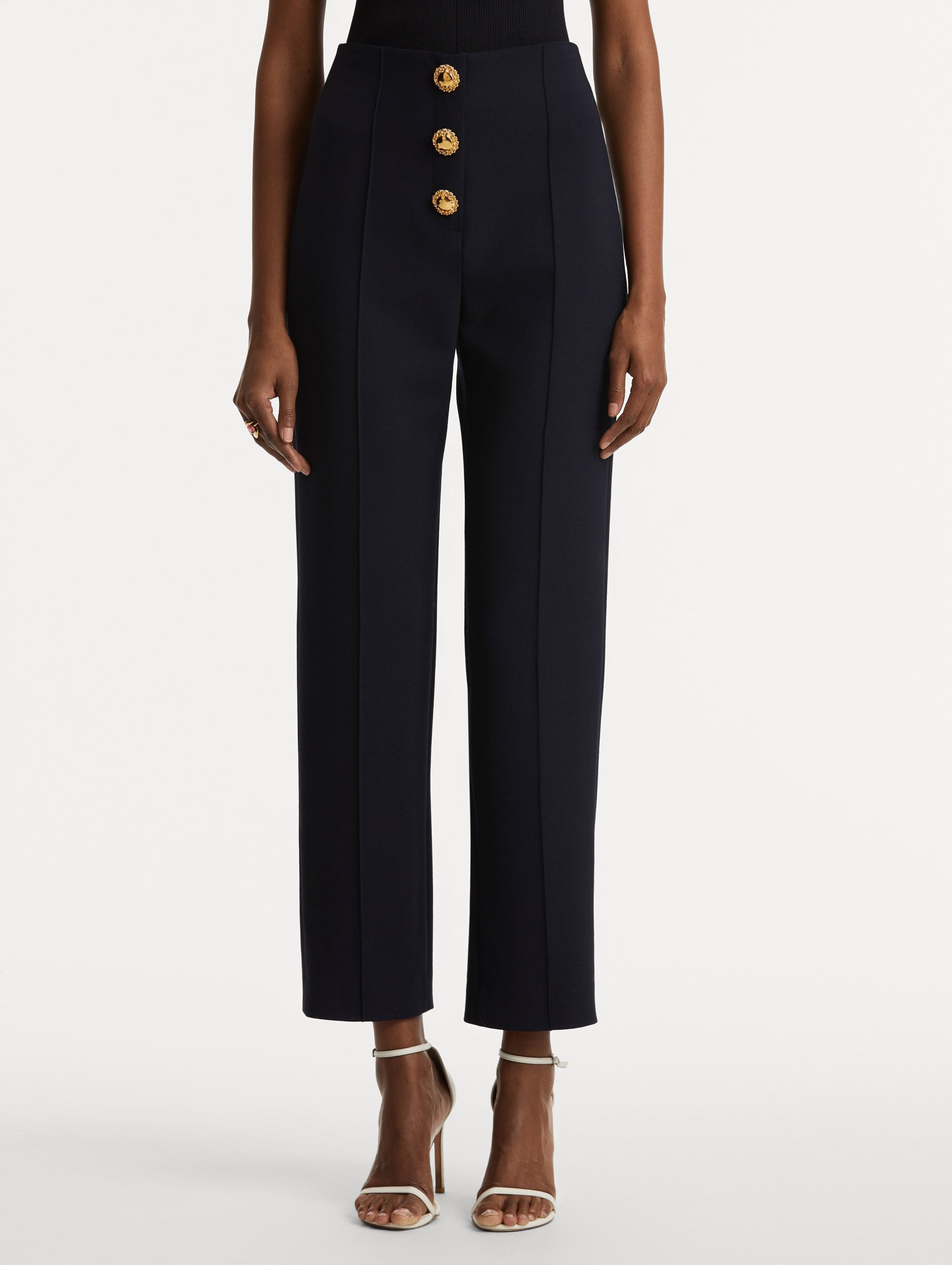 BUTTON-DETAILED WOOL PANT - 4