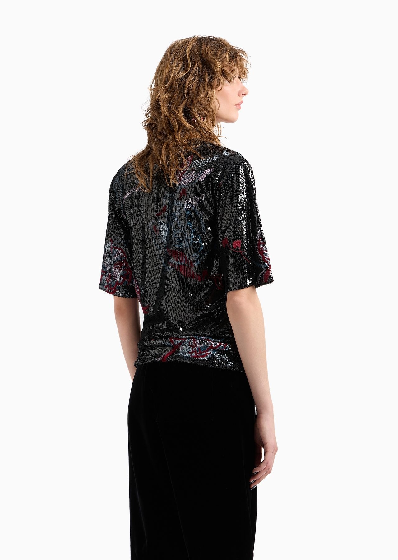 Embroidered V-neck blouse - 3