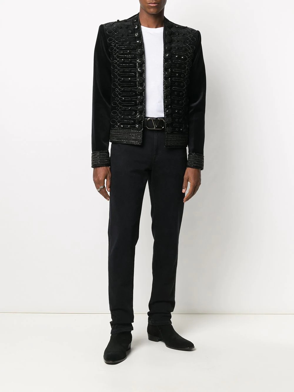 officer-style embroidered jacket - 2