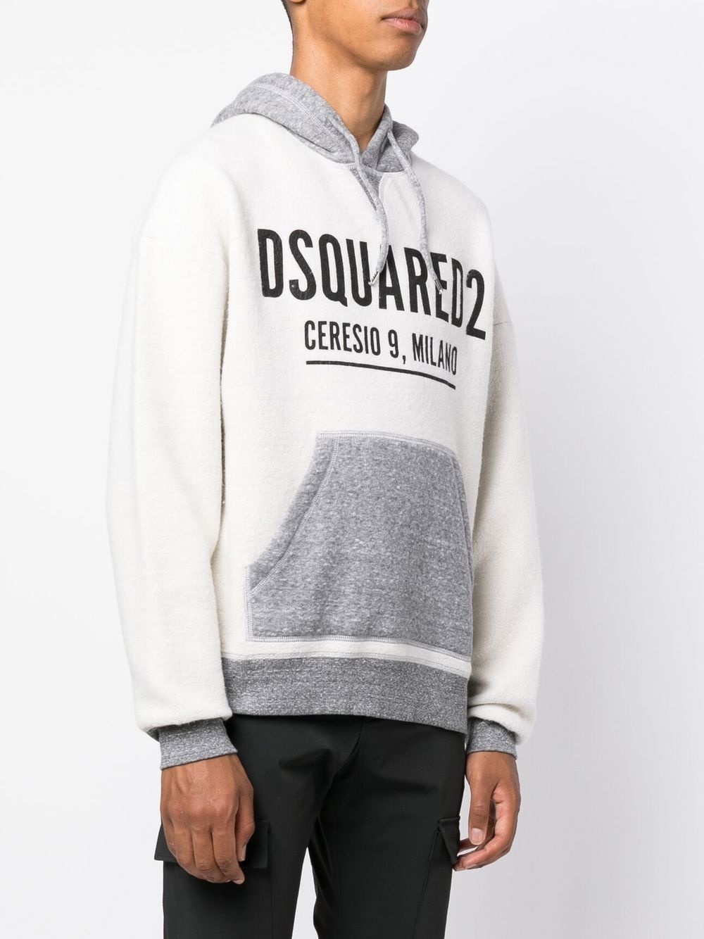 logo-print cotton hoodie - 3