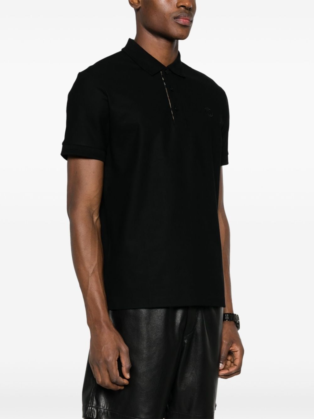 logo-embroidered piqué polo shirt - 3