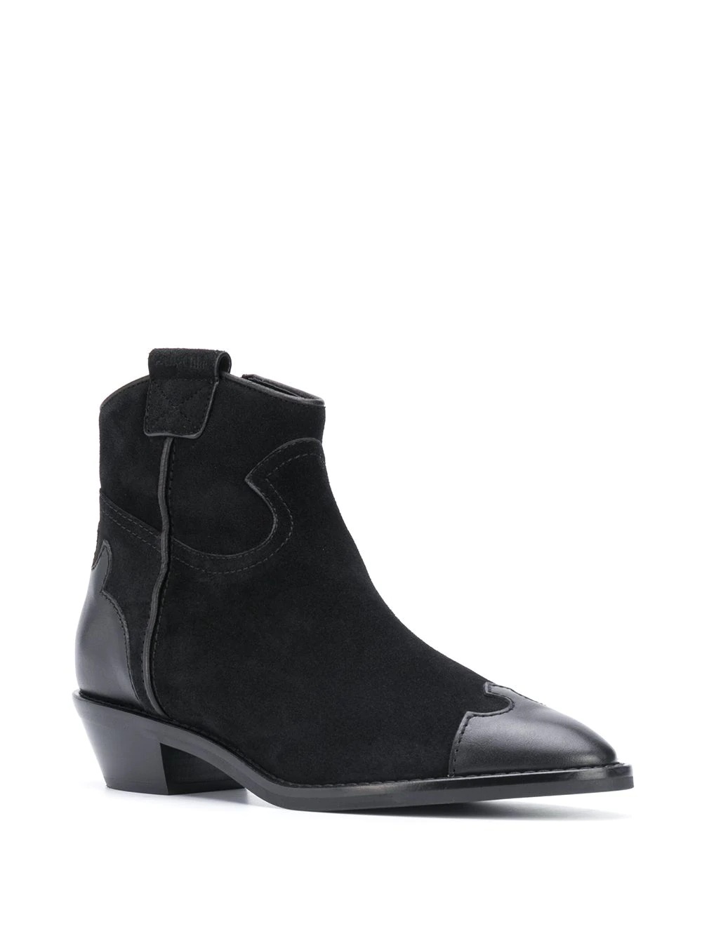 leather cap toe boots - 2