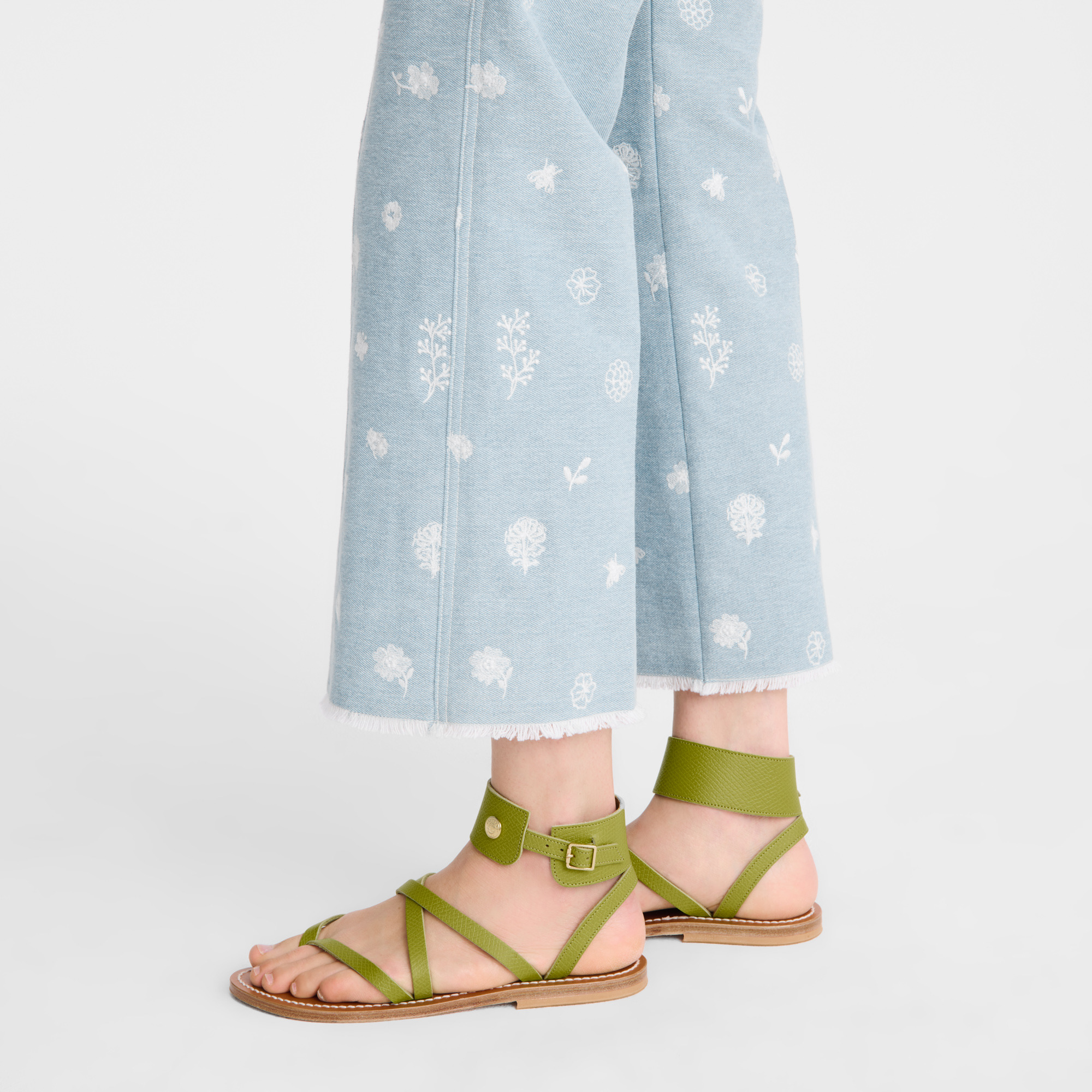 Longchamp x K.Jacques Sandals Kiwi Green - Leather - 2
