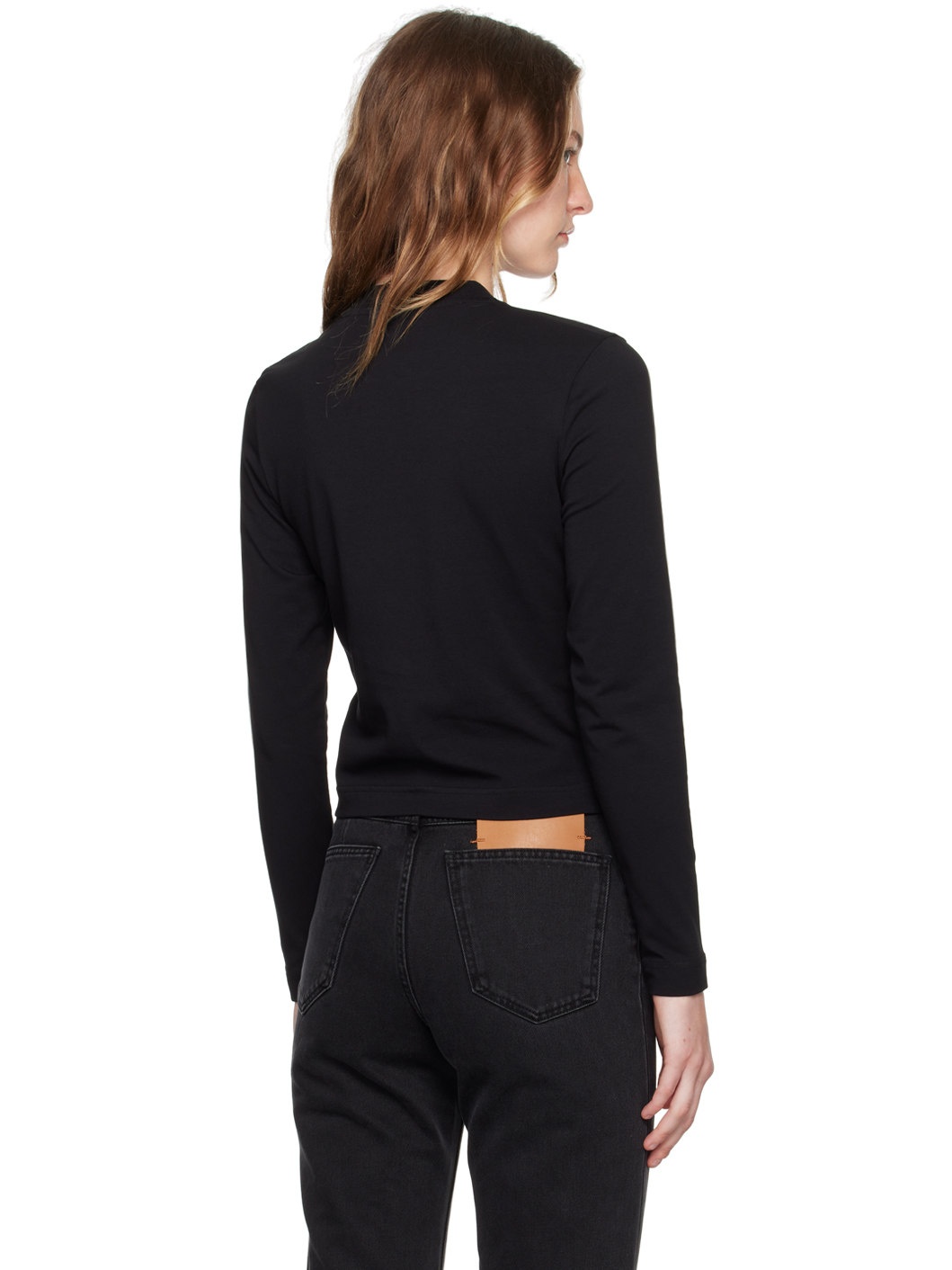 Black Les Classiques 'Le t-shirt Gros Grain manches longues' Long Sleeve T-Shirt - 3