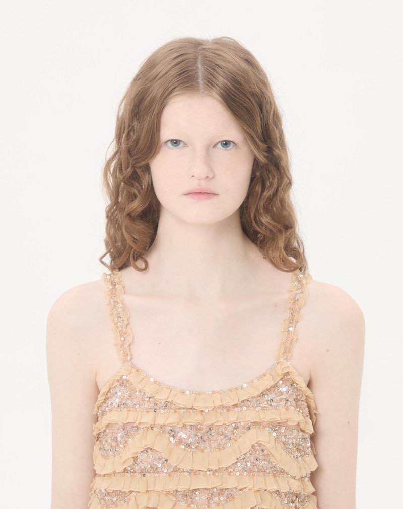TULLE ILLUSIONE EMBROIDERED SHORT DRESS 3