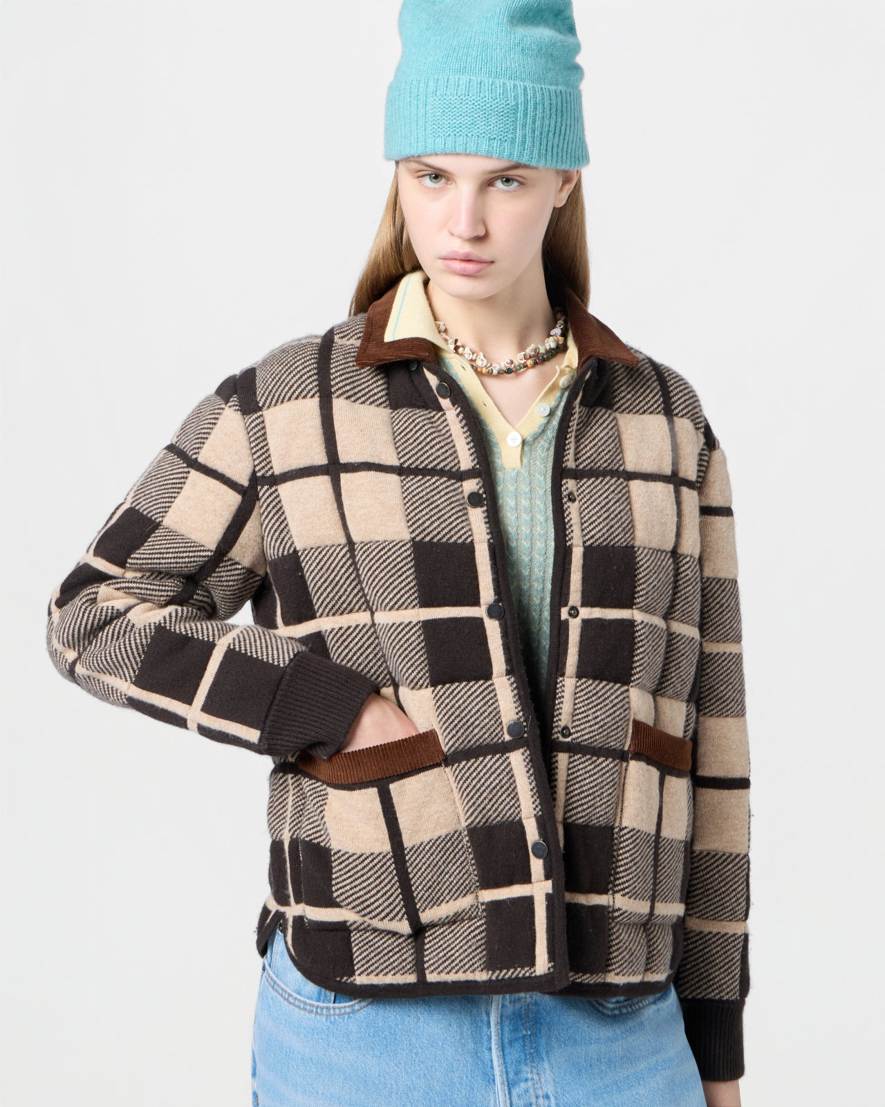 Quilted Plaid Liner Jacket - 6