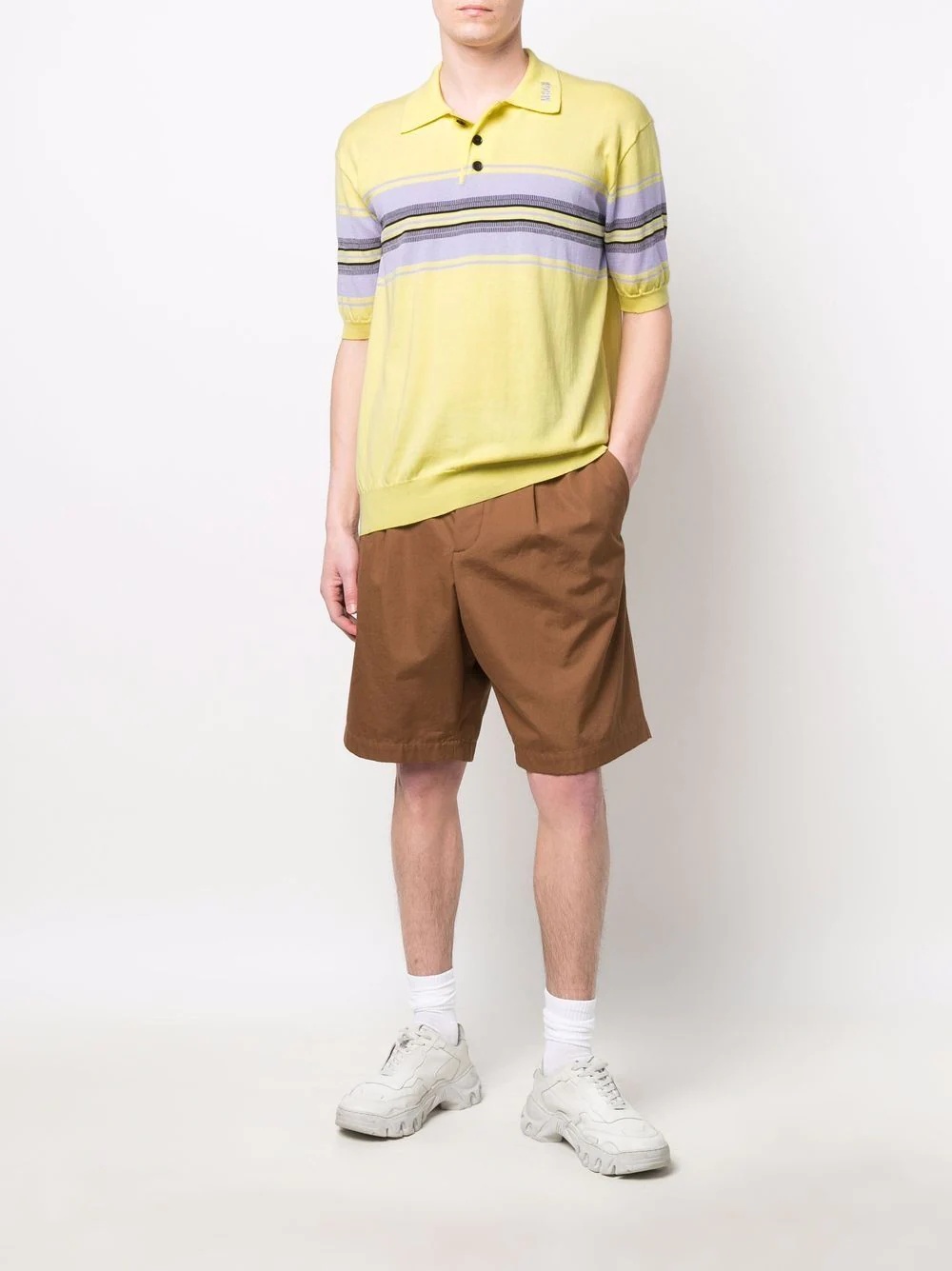 stripe-print cotton polo shirt - 2