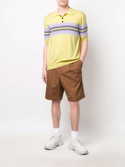 MSGM stripe-print cotton polo shirt outlook