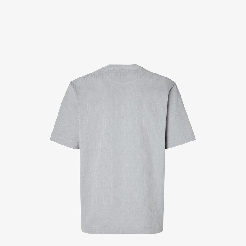 FENDI T-Shirt Light gray piqué FF Jacquard T-shirt outlook