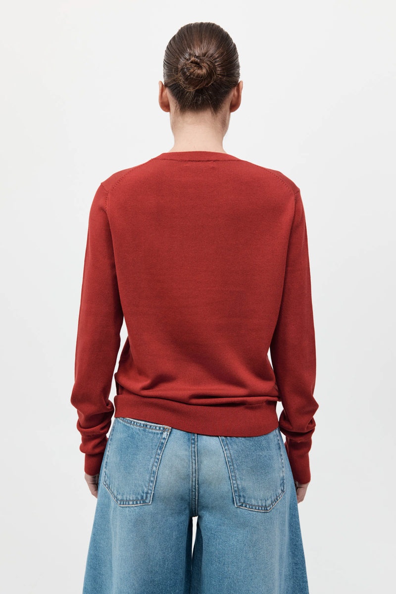 Classic Crew Neck Sweater - Rosso - 6