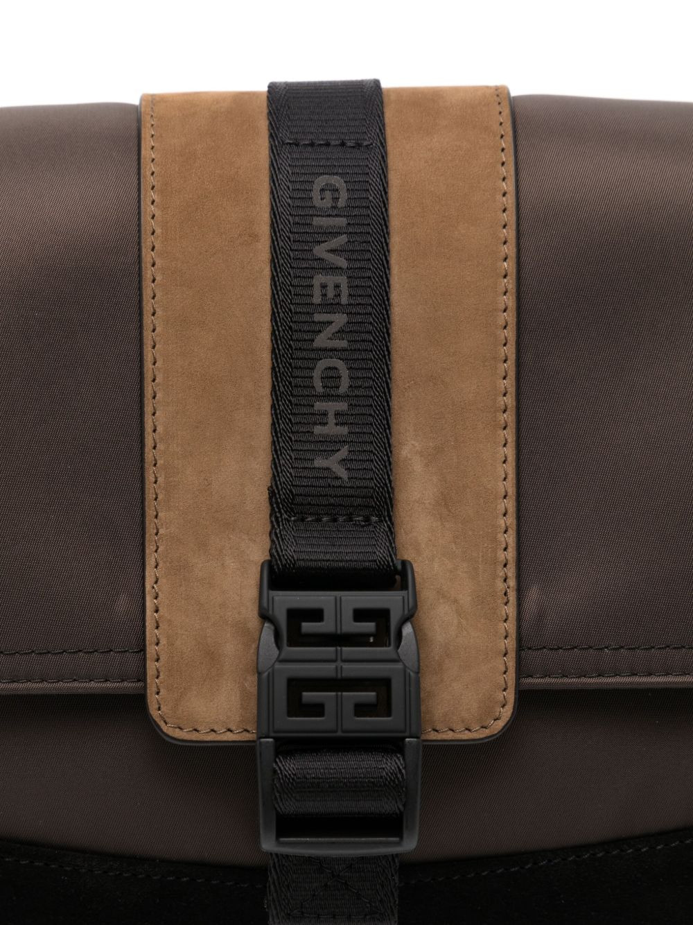 logo-plaque buckle shoulder bag - 4