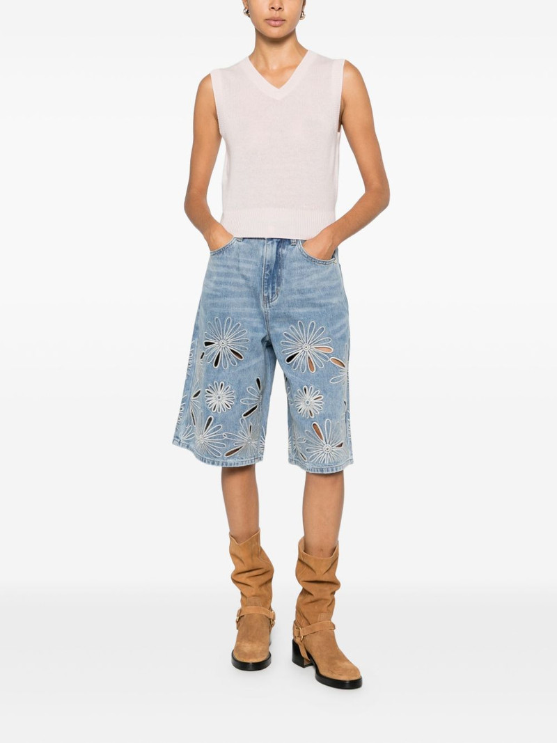 Sandro floral-embroidered shorts outlook