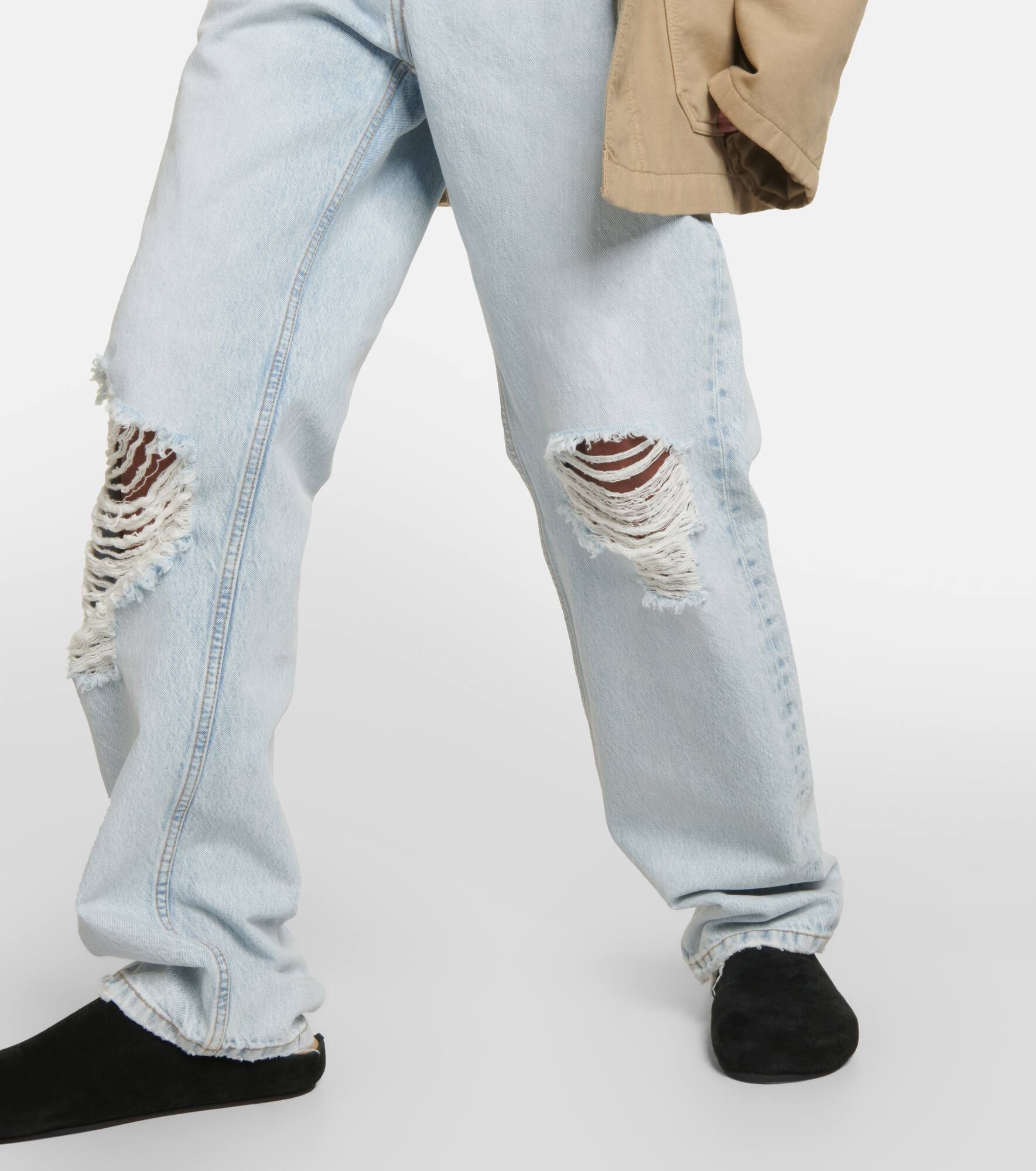 Burty mid-rise distressed straight jeans - 5