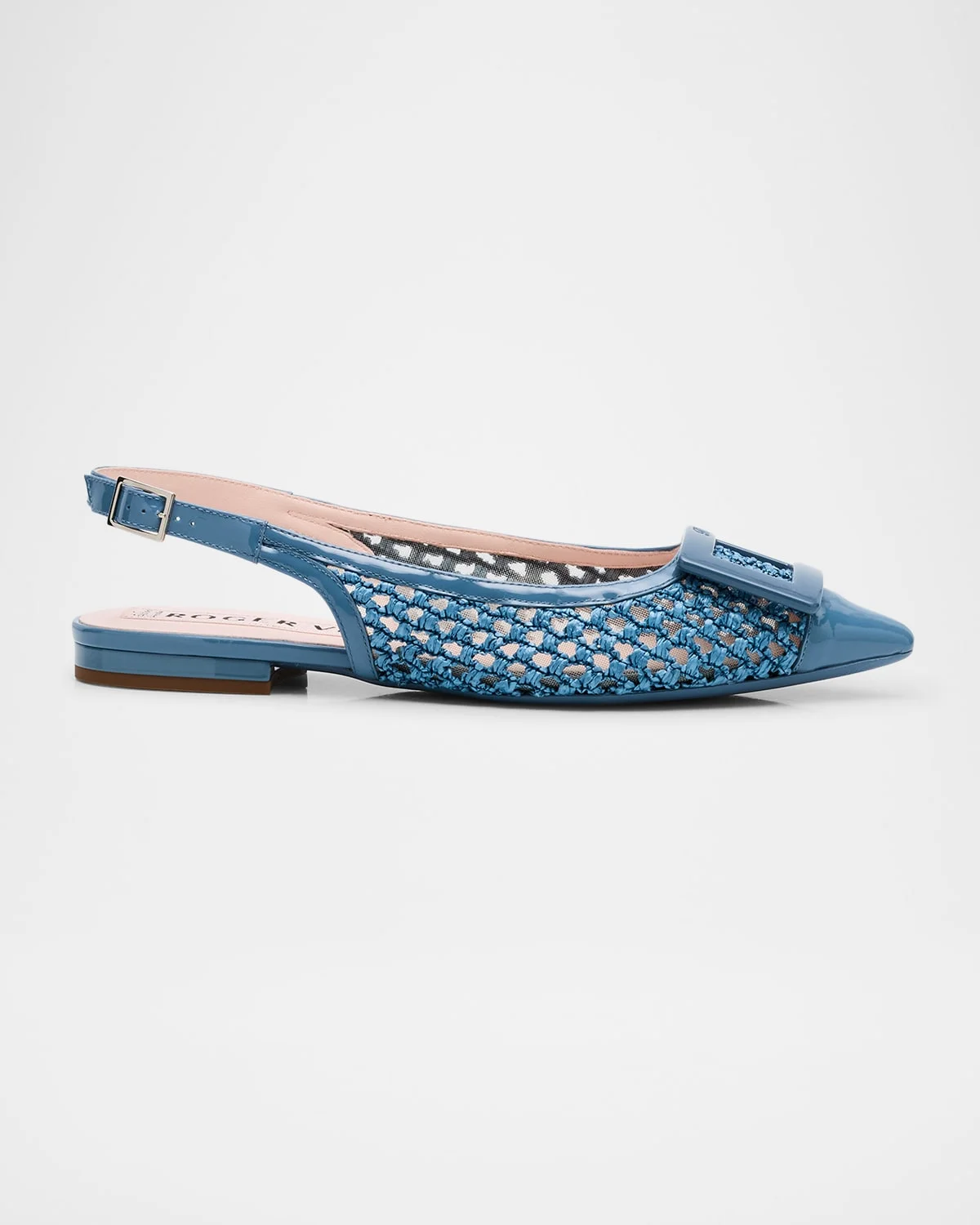 Gommettine Raffia Buckle Slingback Ballerina Flats - 1