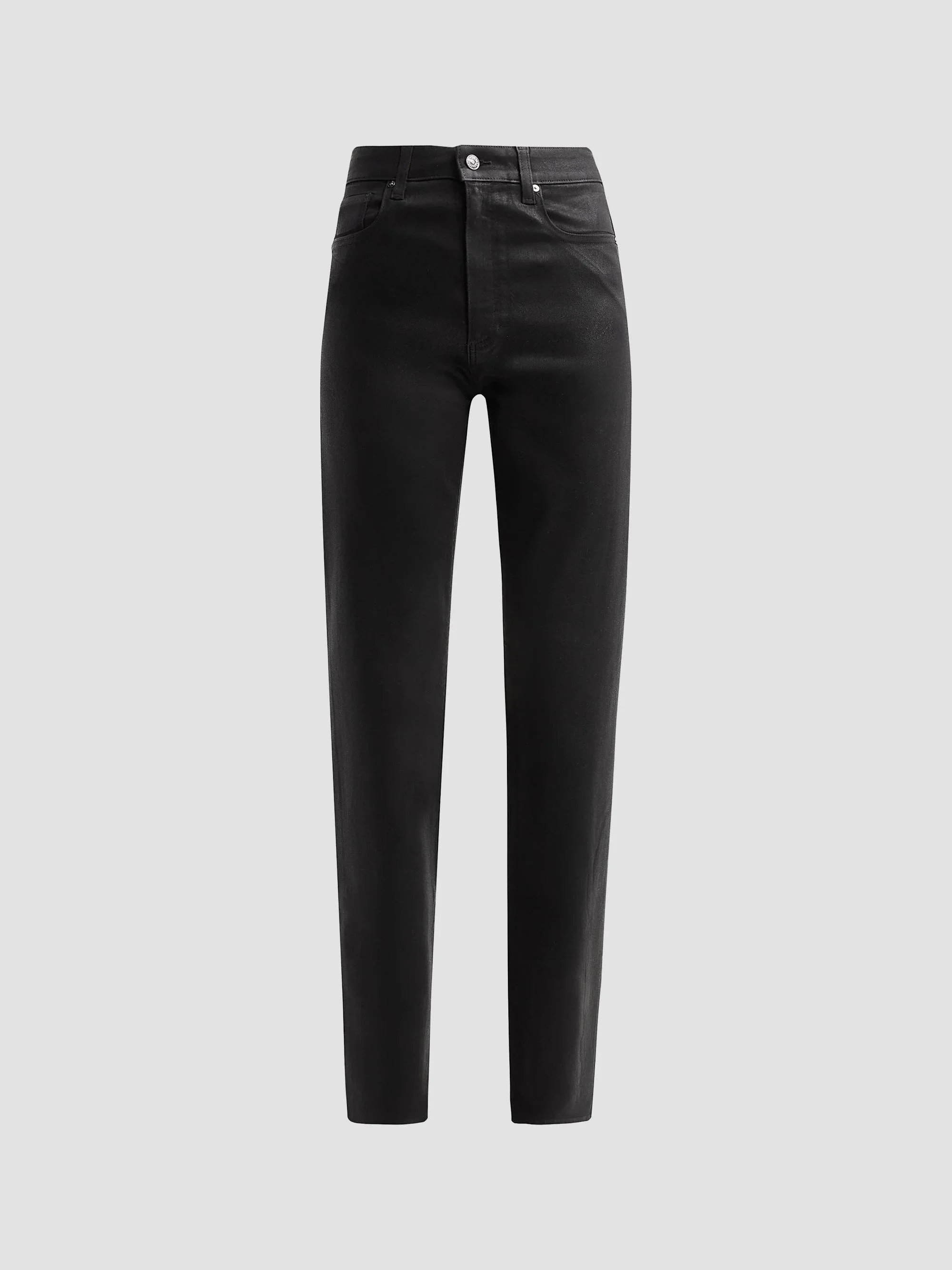 Women's Stevie Coated High-Rise Stovepipe Jeans - Black Fog Luxe - 1