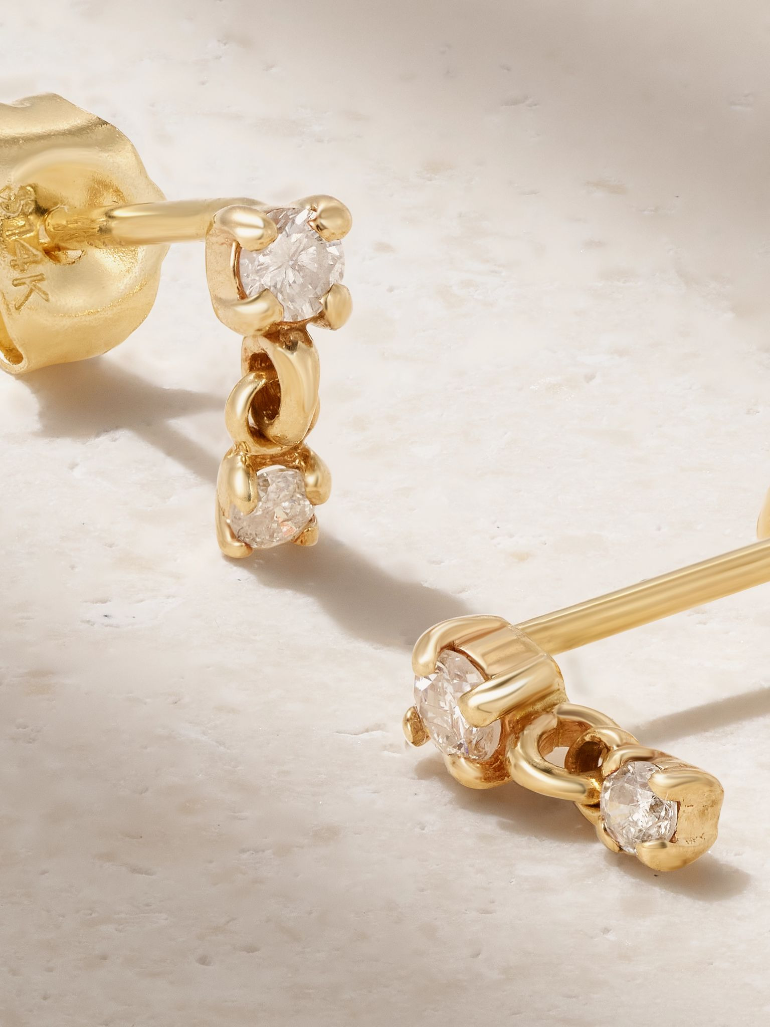 14-karat gold diamond earrings Gold - 3