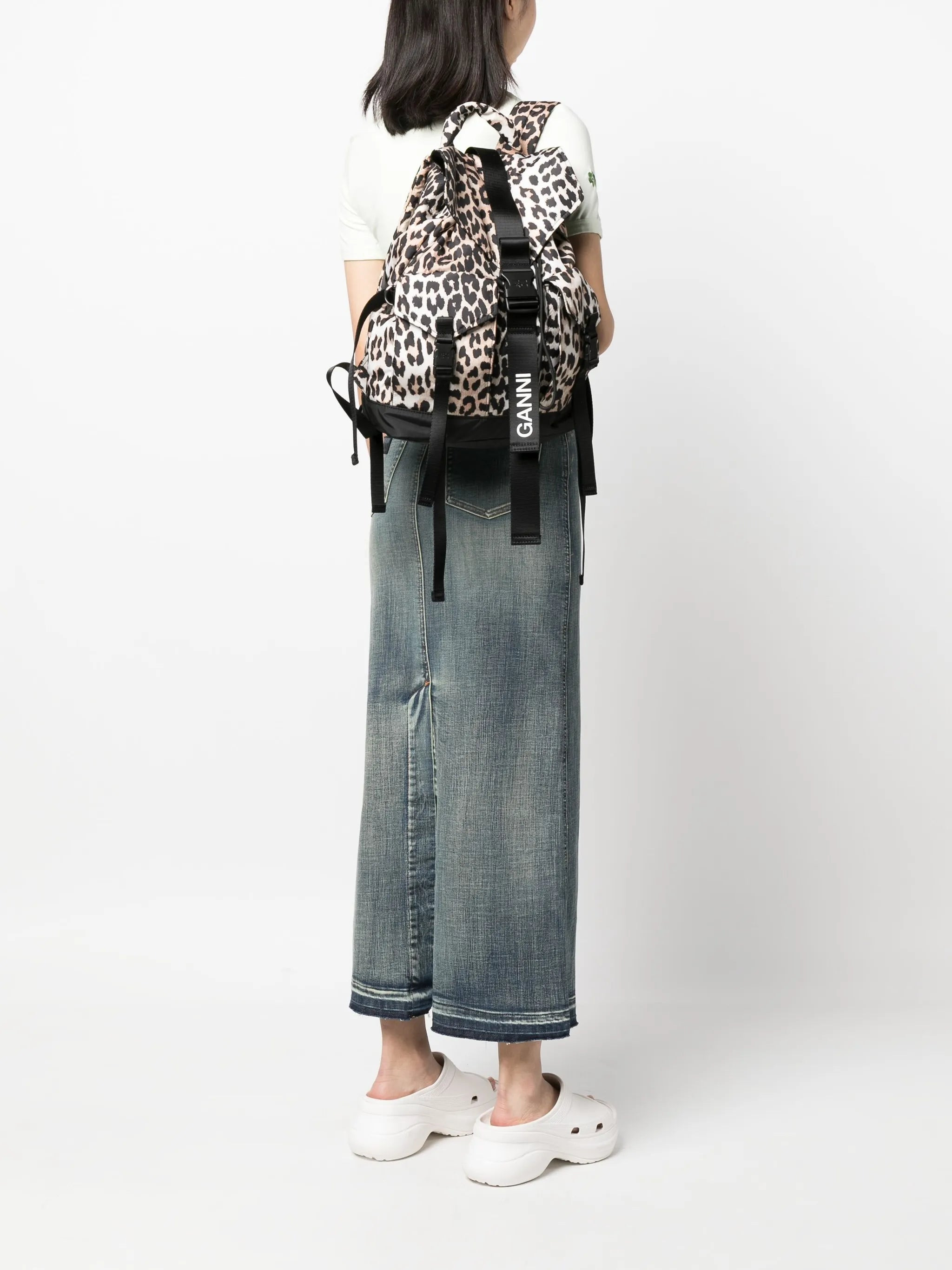 leopard-print buckled backpack - 2