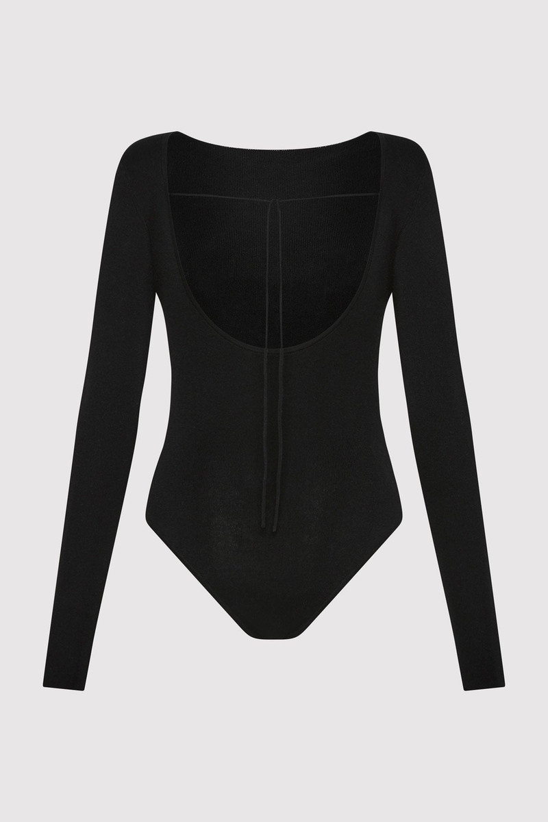 ST. AGNI Cut Out Bodysuit - Black outlook
