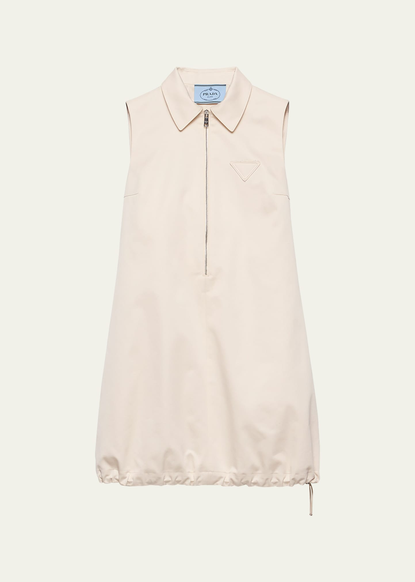 Sleeveless Chino Drawstring Mini Dress - 1