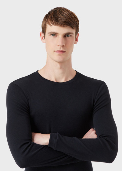 GIORGIO ARMANI Pure cashmere interlock crew-neck jumper outlook