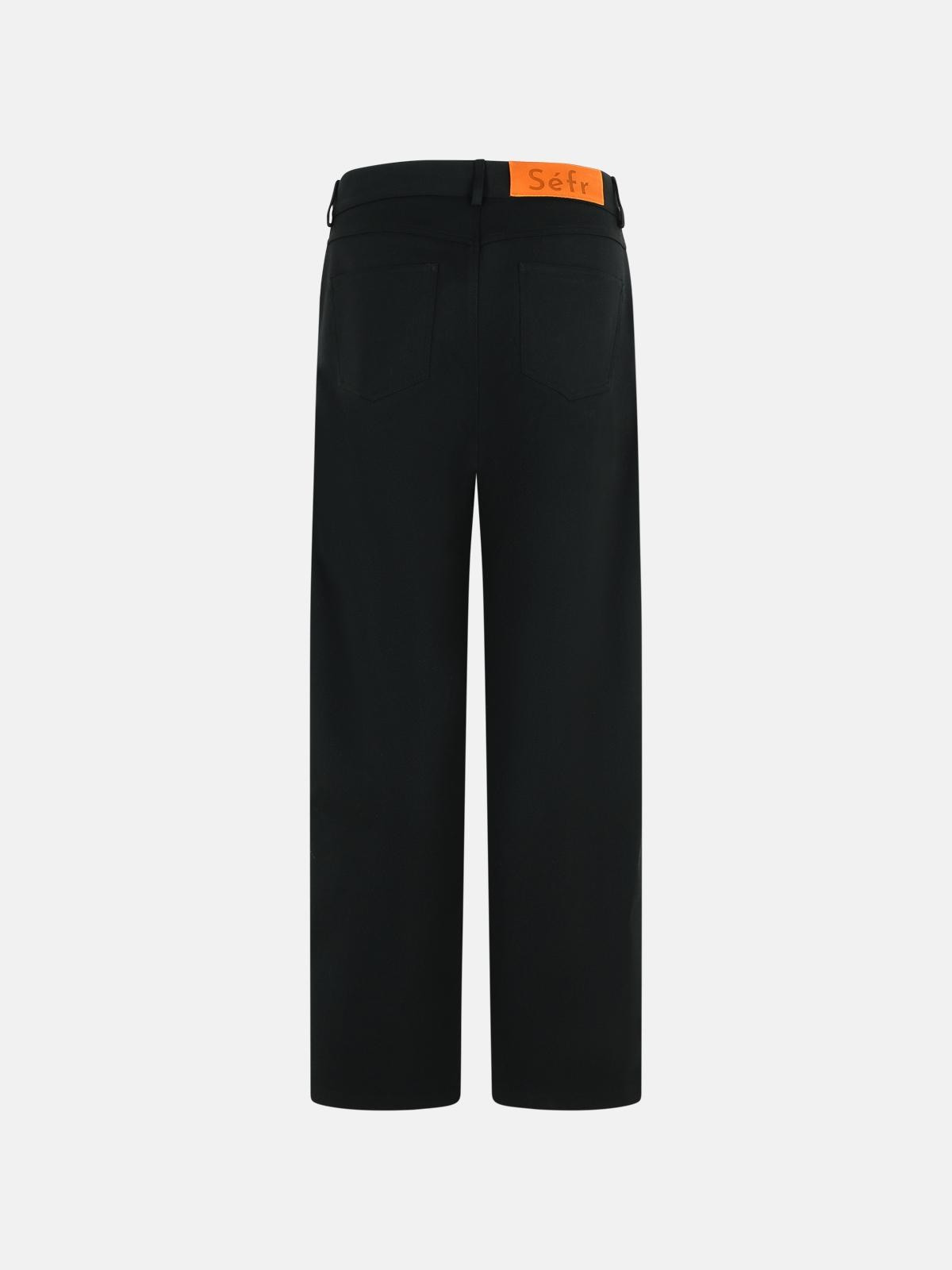 'OKTAI' BLACK VIRGIN WOOL BLEND PANTS - 3