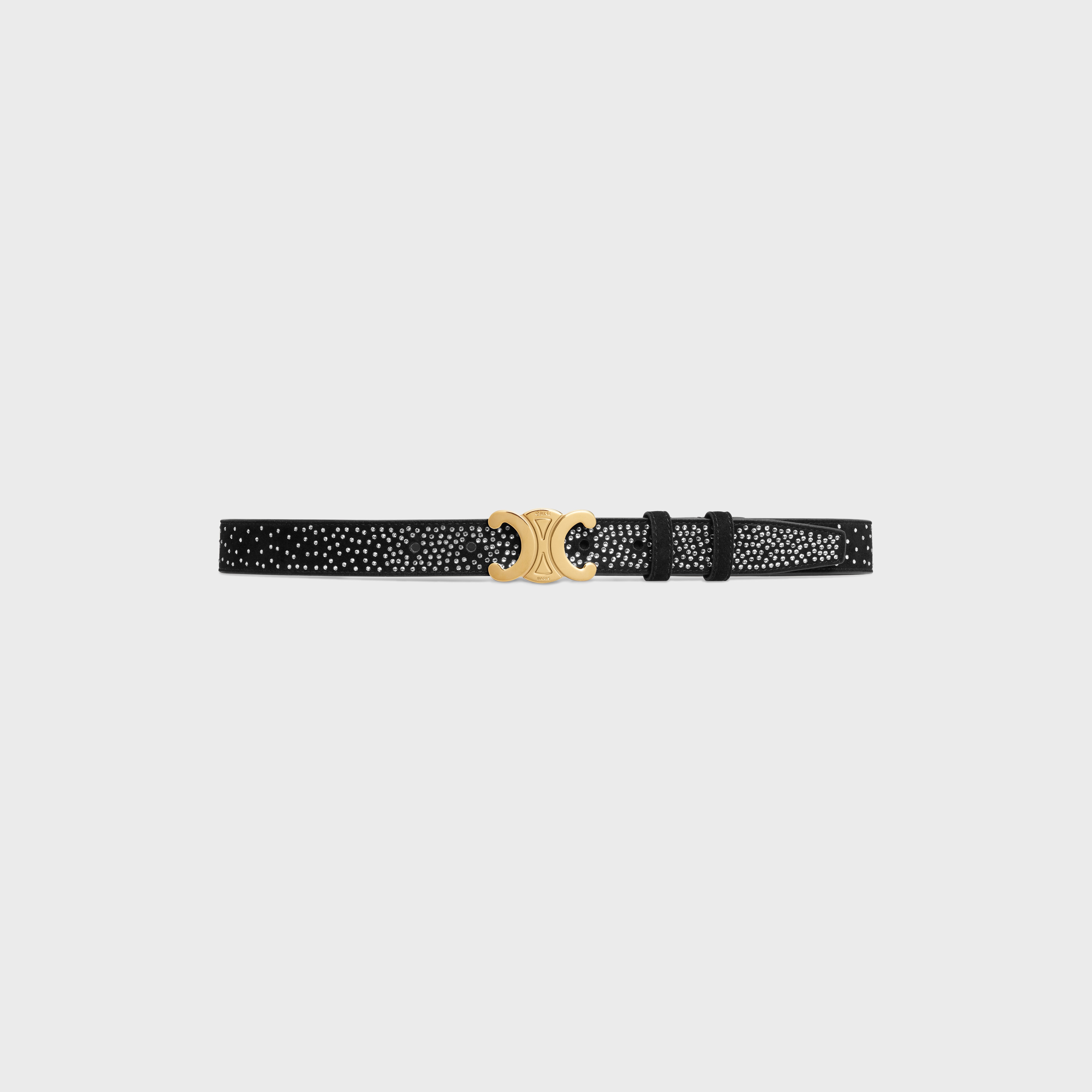 Medium Triomphe Belt in Suede Goatskin with strass - 1