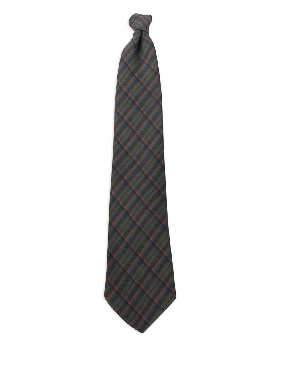plaid silk neck tie - 1