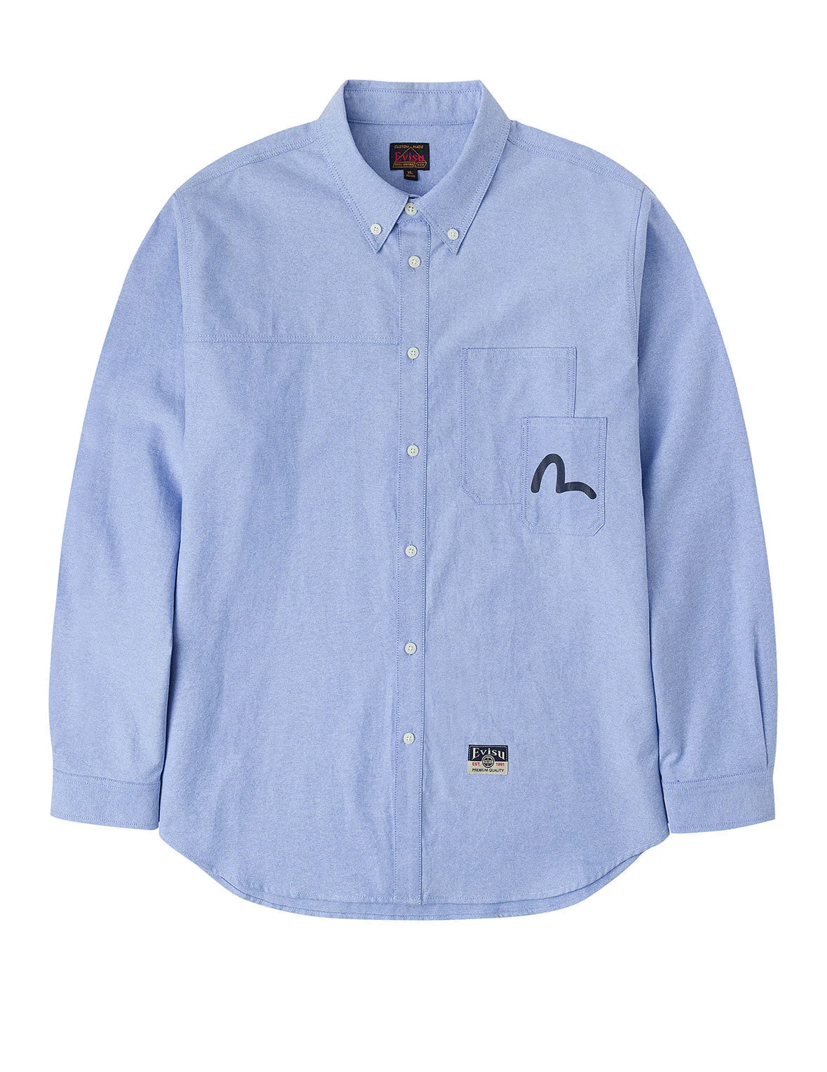 Logo Sashiko and Seagull Print Relax Fit Long-sleeve Shirt - 1