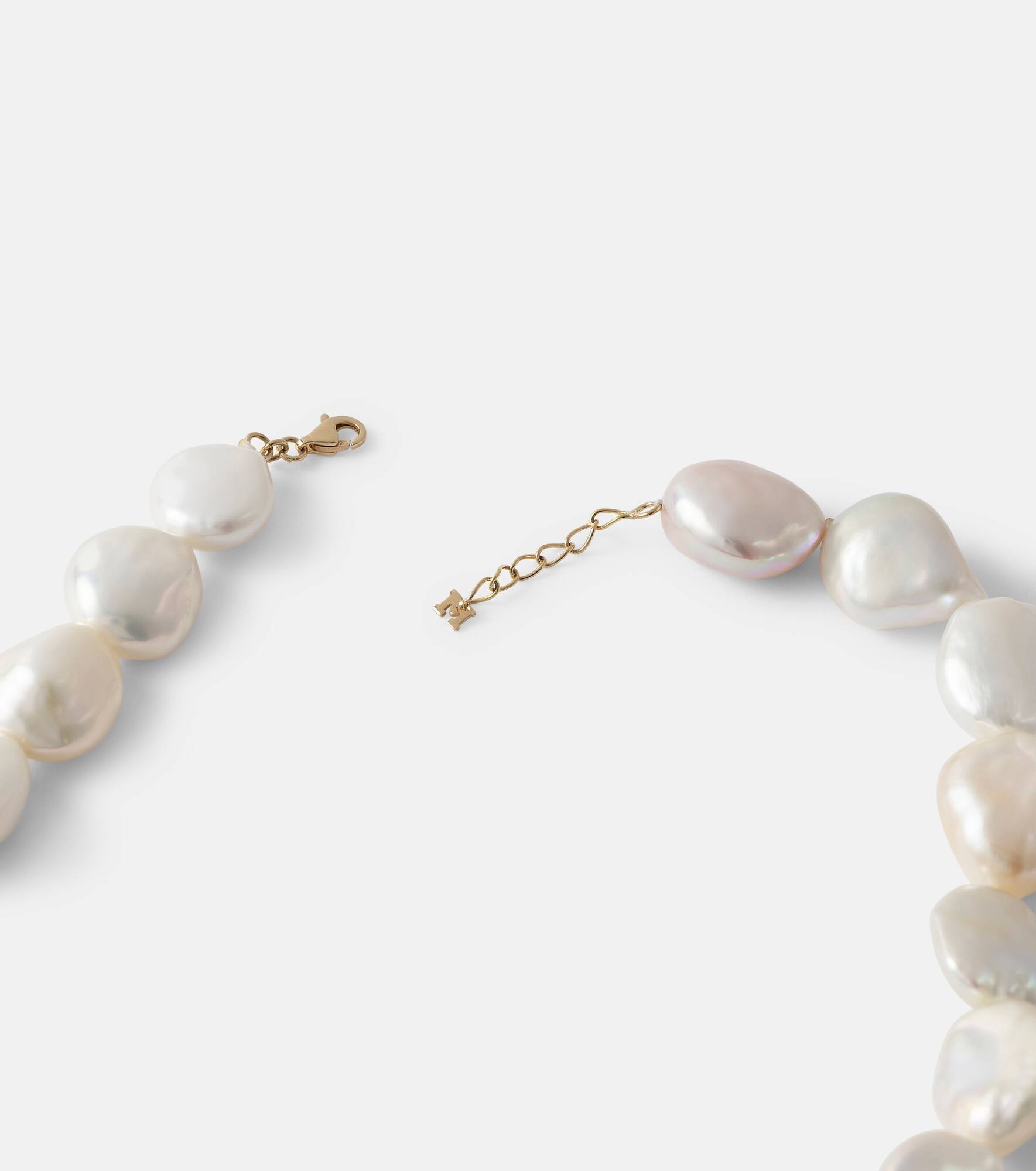 14kt gold necklace with pearls - 4