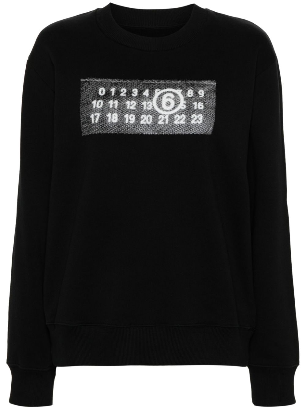 numbers-motif cotton sweatshirt - 1