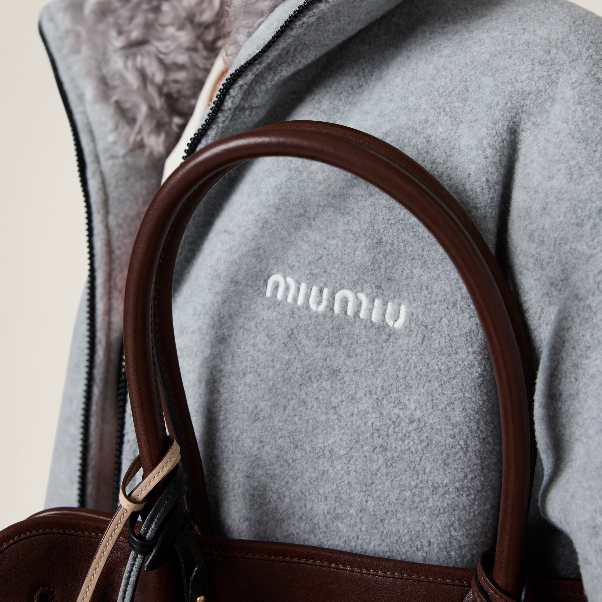 Miu Miu Fleece down jacket | miumiu | REVERSIBLE