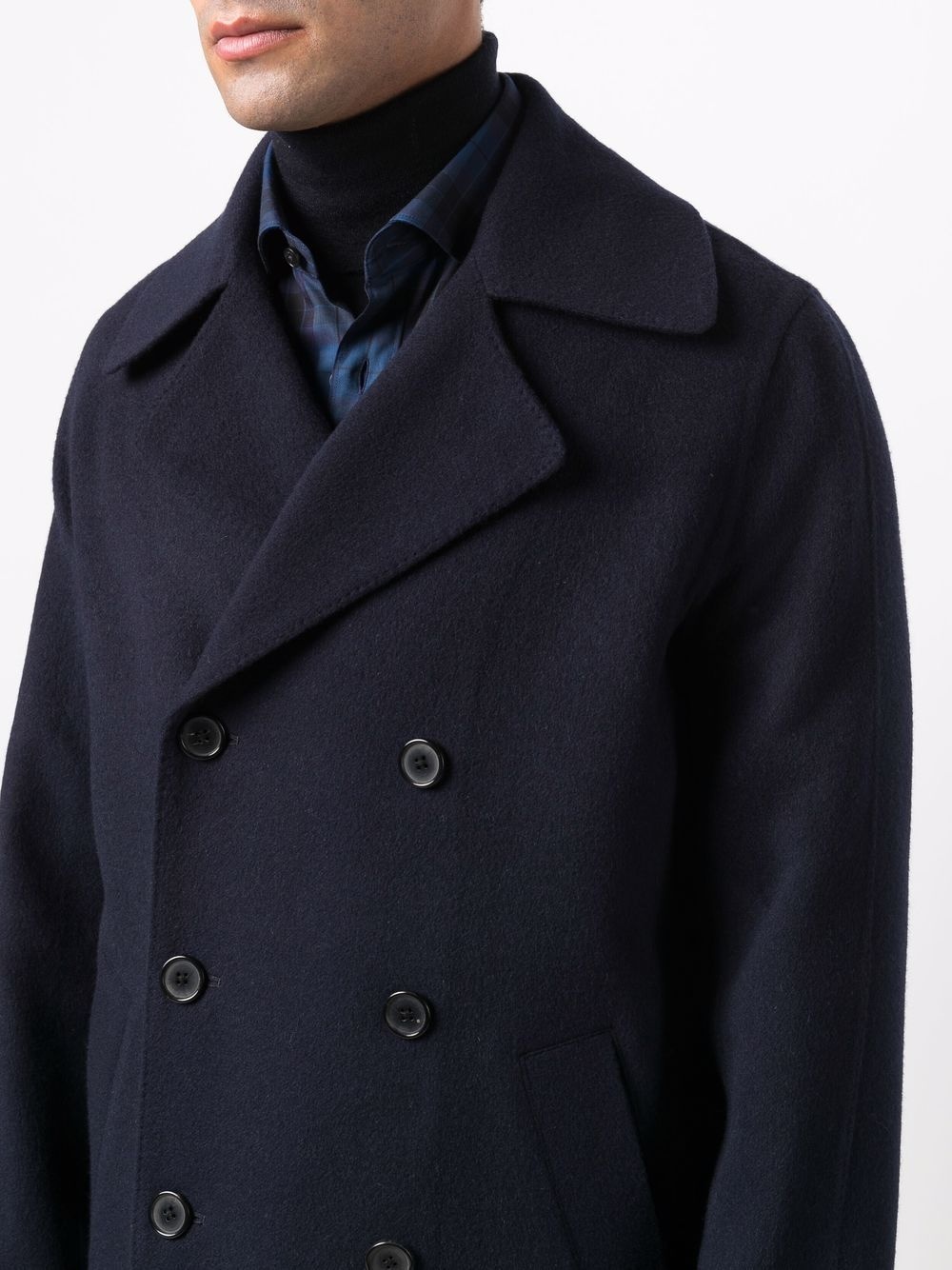 double-breasted wool coat - 5