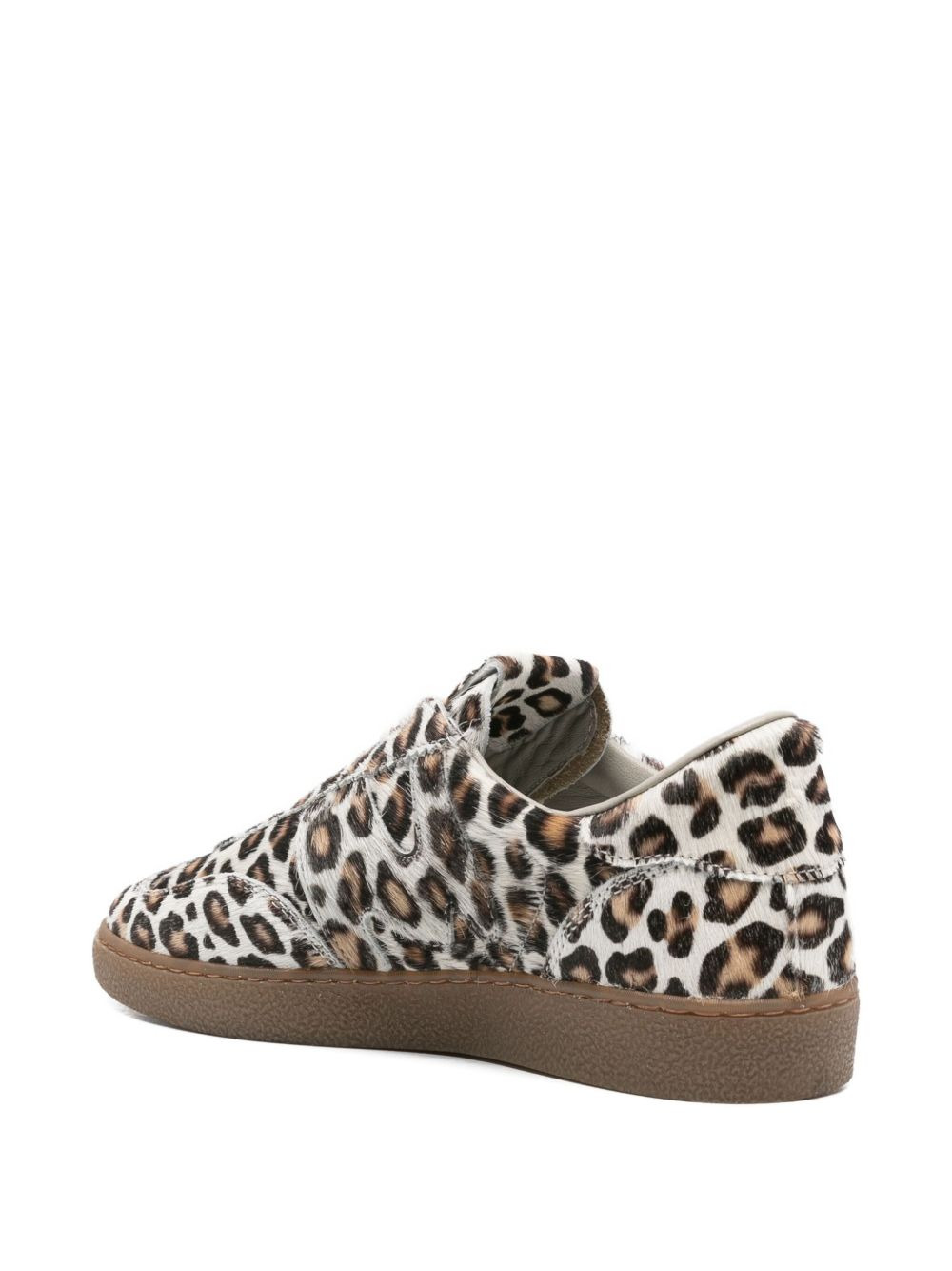 leopard-print calf-leather sneakers - 3