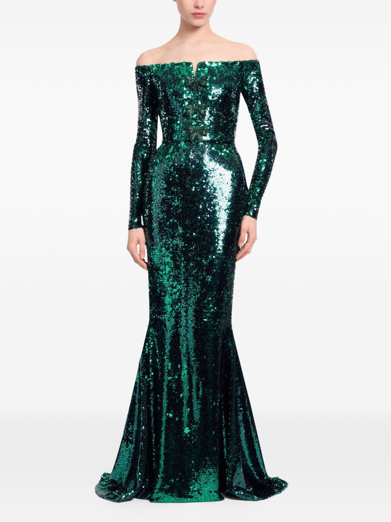 ELIE SAAB embellished off-the-shoulder maxi dress outlook